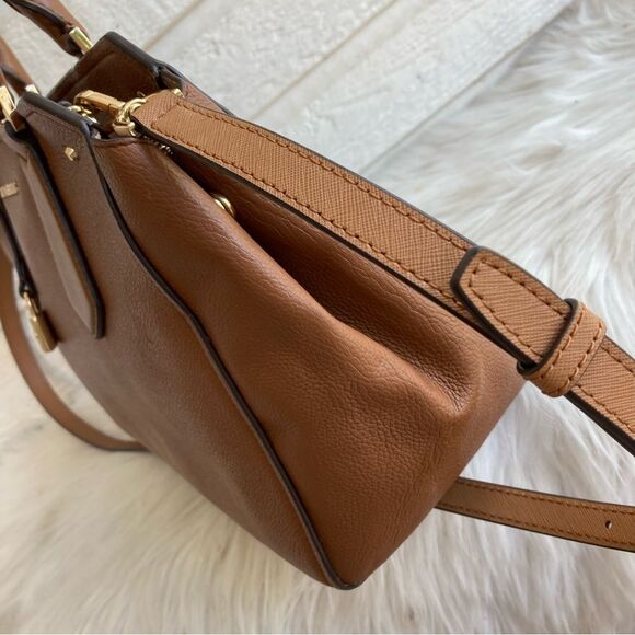 MICHAEL KORS Tan Acorn Hayes Satchel + Wallet Raven Jet Set Bedford Selma Mercer - Picture 9 of 12